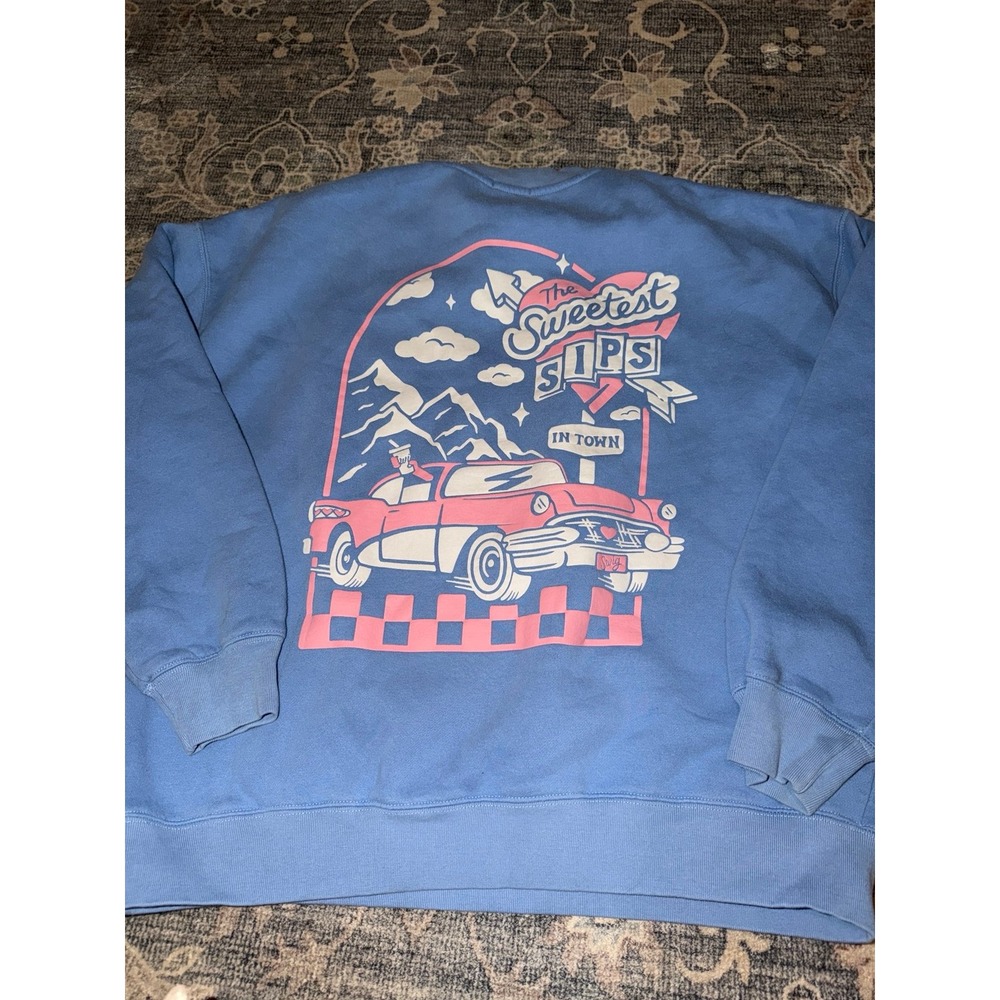 Swig Sweetest Sips Crewneck Sweatshirt Fleece Blue